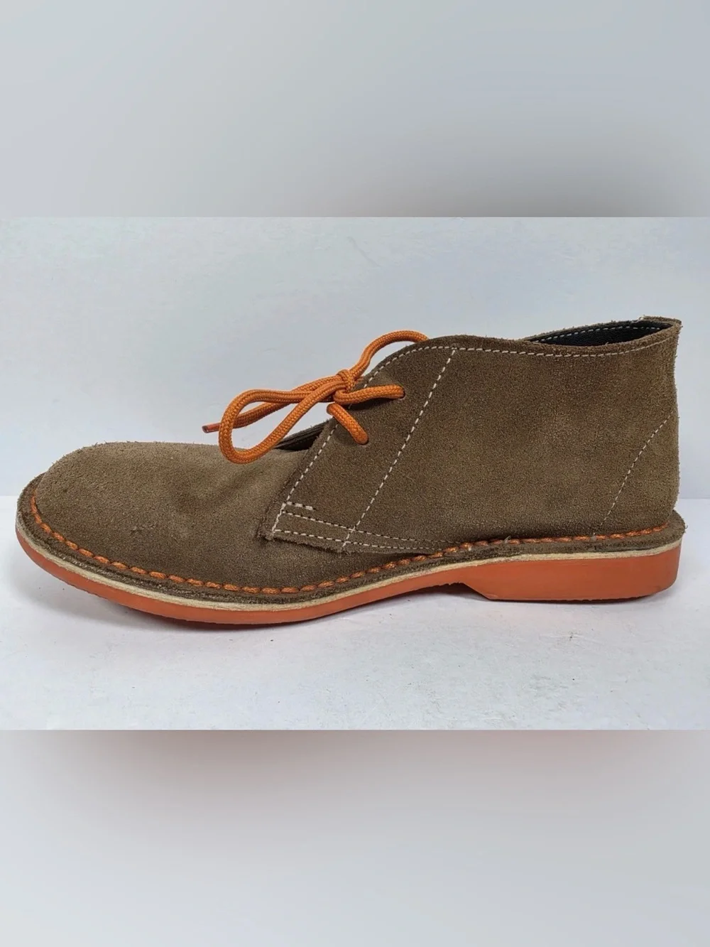 Veldskoen Mens Heritage Bloem Chukka Boots Brown Suede Orange Sole Size 9
